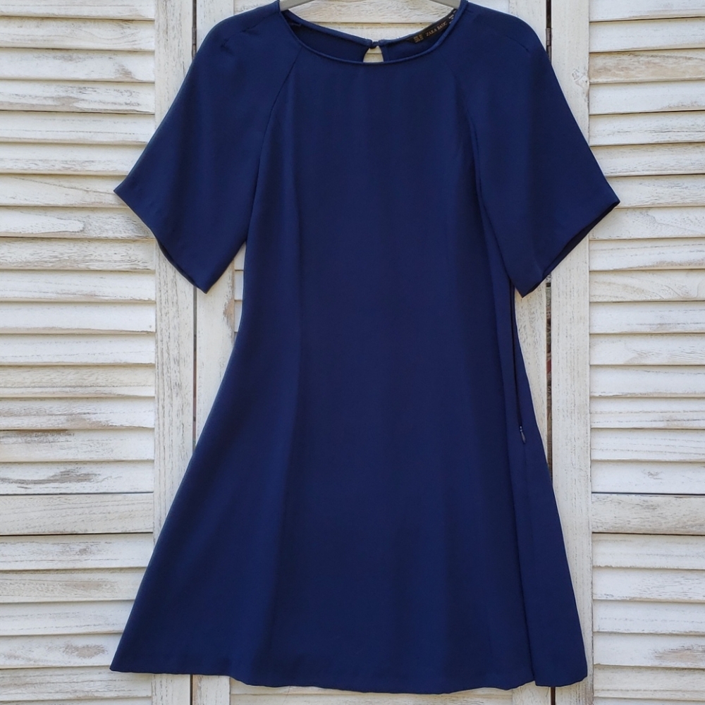 Zara Navy Blue Short Sleeve Dress